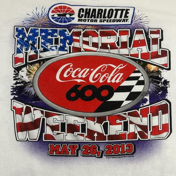 Coke coca cola tee shirt nascar racing tee charlotte motor speedway 2013 mens XL - Picture 2 of 3